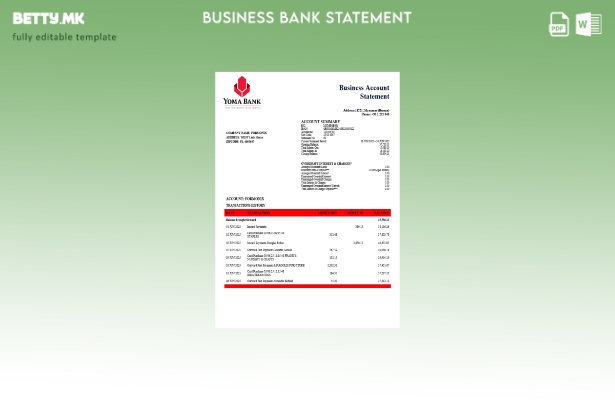 модерен стил Yoma организација која проверува изјава за сметка Шаблон за Word и 
